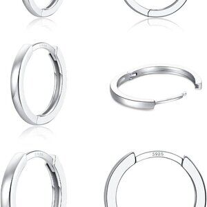 Versatile Huggie Hoop Earrings, 925 Sterling Silver - Sizes 8/10/12mm Available